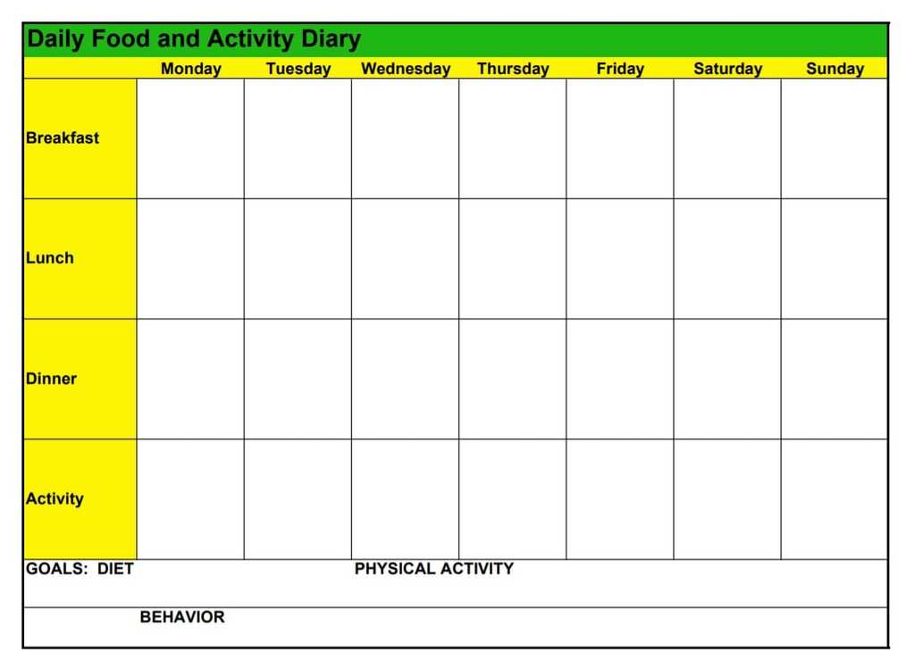 33 Food Journal Diary Templates To Track Your Meals