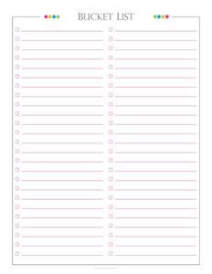 23 Printable Bucket List Templates for Your Dream Goals