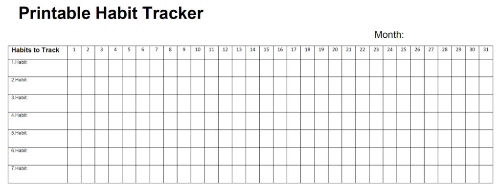 Free Printable Habit Tracker