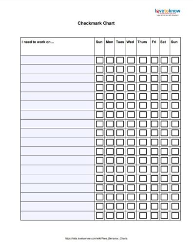 9 Behavior Chart For Kids (printables And Templates)