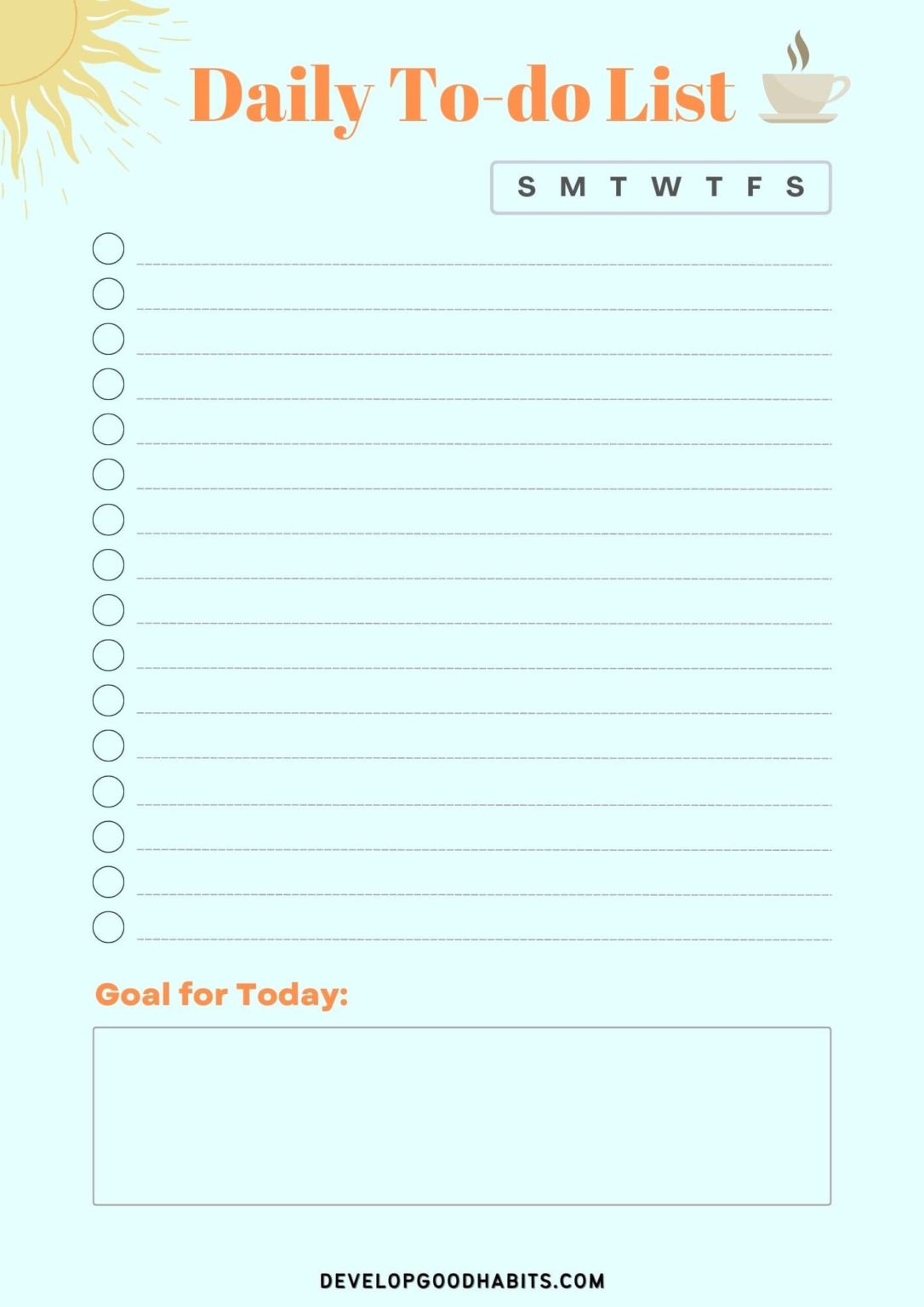 28 Printable Daily Checklist (and To Do List) Templates – Self Help ...