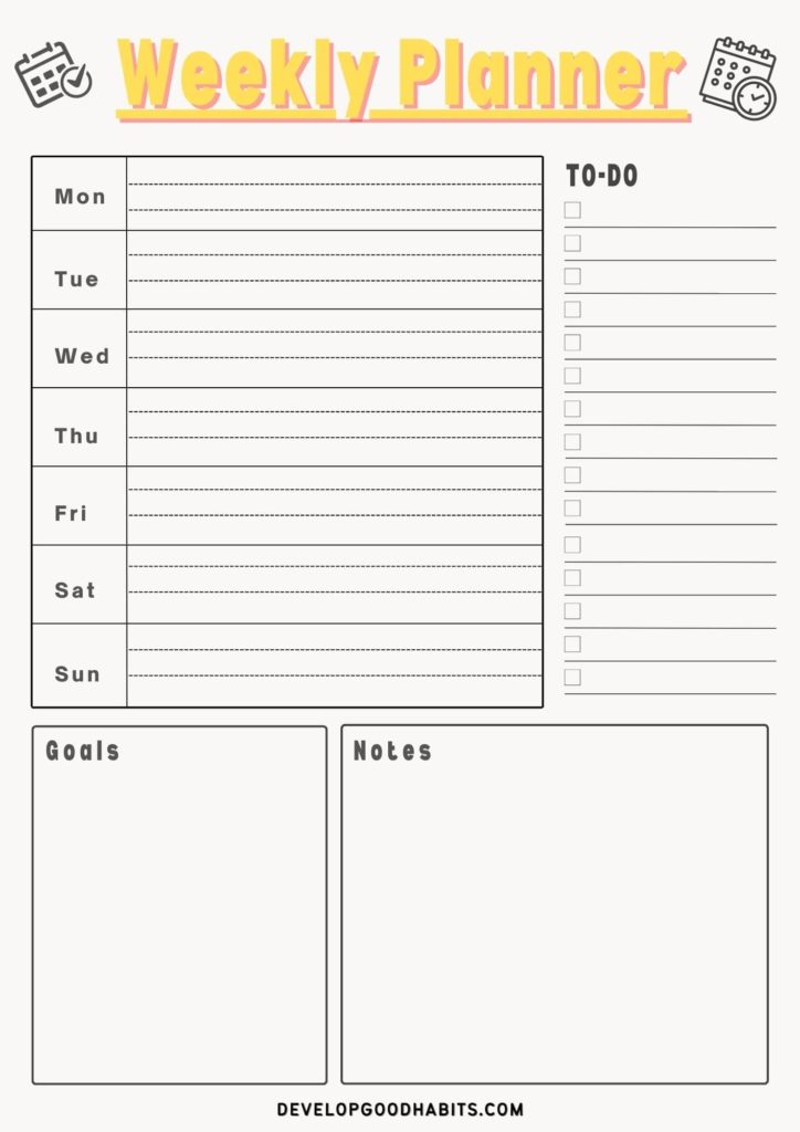 Editable Weekly Planner Template Word Advancefiber in